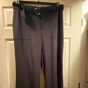 INC PLUS- HIGH-RISE WIDE LEG BLACK PANTS